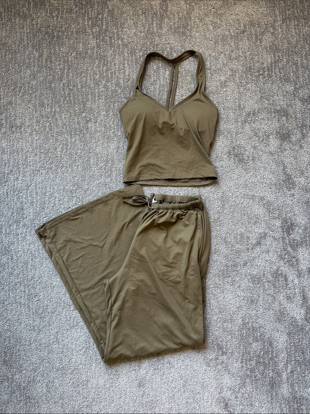 Two-Piece Lounge Set - Tank Top & Wide Leg Pants